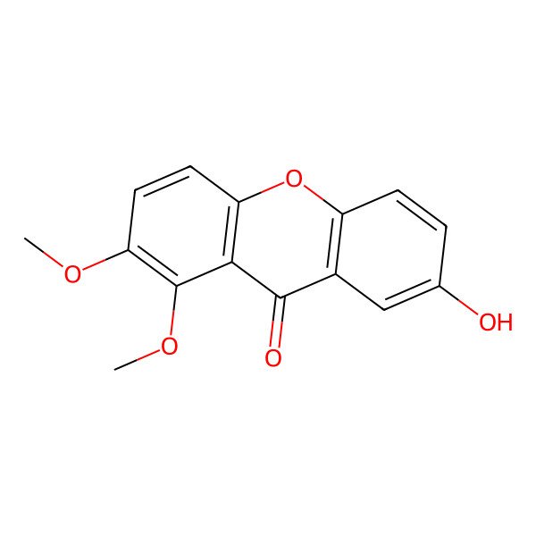 2D Structure of 7-Hydroxy-1,2-dimethoxyxanthone