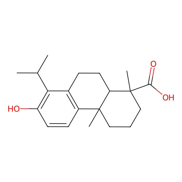 2D Structure of 7-Hydroxy-1,4a-dimethyl-8-propan-2-yl-2,3,4,9,10,10a-hexahydrophenanthrene-1-carboxylic acid