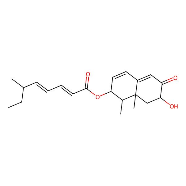 2D Structure of (7-Hydroxy-1,8a-dimethyl-6-oxo-1,2,7,8-tetrahydronaphthalen-2-yl) 6-methylocta-2,4-dienoate