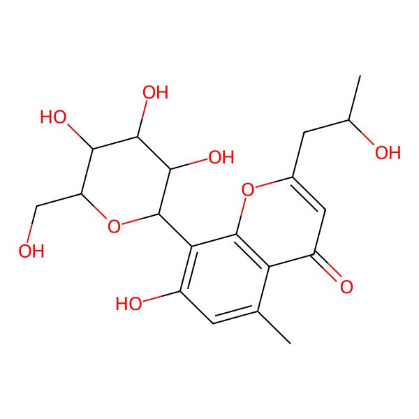 2D Structure of 7-Hydroxy-2-(2-hydroxypropyl)-5-methyl-8-[3,4,5-trihydroxy-6-(hydroxymethyl)oxan-2-yl]chromen-4-one