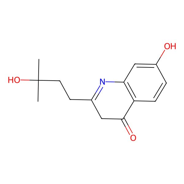 2D Structure of 7-hydroxy-2-(3-hydroxy-3-methylbutyl)-3H-quinolin-4-one