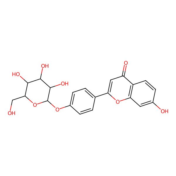 2D Structure of 7-Hydroxy-2-[4-[3,4,5-trihydroxy-6-(hydroxymethyl)oxan-2-yl]oxyphenyl]chromen-4-one