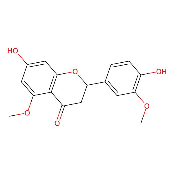 2D Structure of 7-Hydroxy-2-(4-hydroxy-3-methoxyphenyl)-5-methoxy-2,3-dihydrochromen-4-one