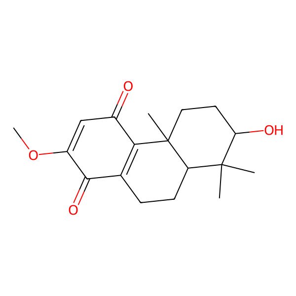 2D Structure of 7-Hydroxy-2-methoxy-4b,8,8-trimethyl-5,6,7,8a,9,10-hexahydrophenanthrene-1,4-dione 2D Structure of 7-Hydroxy-2-methoxy-4b,8,8-trimethyl-5,6,7,8a,9,10-hexahydrophenanthrene-1,4-dione