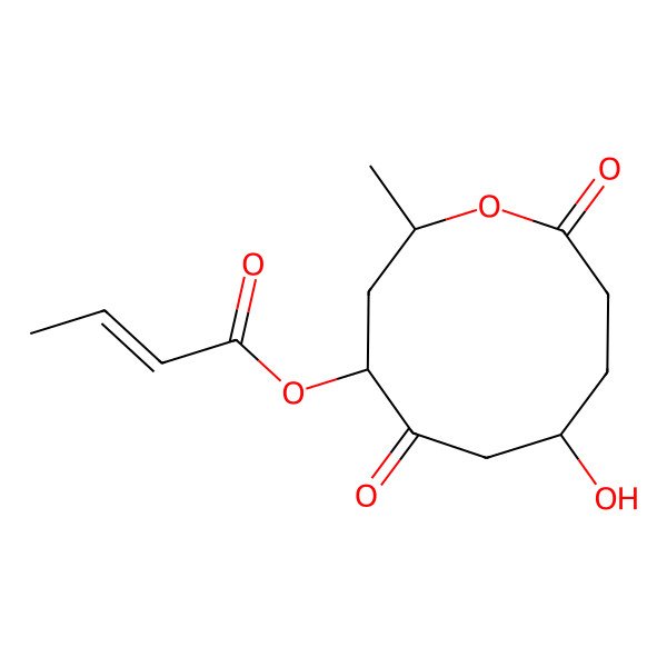 2D Structure of (7-Hydroxy-2-methyl-5,10-dioxooxecan-4-yl) but-2-enoate