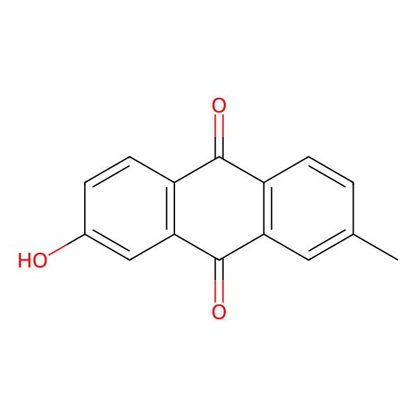 2D Structure of 7-Hydroxy-2-methylanthraquinone