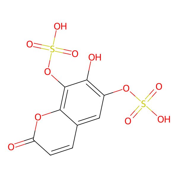 2D Structure of (7-Hydroxy-2-oxo-6-sulfooxychromen-8-yl) hydrogen sulfate 2D Structure of (7-Hydroxy-2-oxo-6-sulfooxychromen-8-yl) hydrogen sulfate