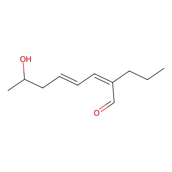 2D Structure of 7-Hydroxy-2-propylocta-2,4-dienal