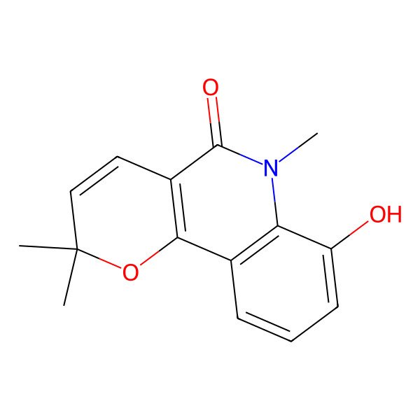 2D Structure of 7-Hydroxy-2,2,6-trimethylpyrano[3,2-c]quinolin-5-one