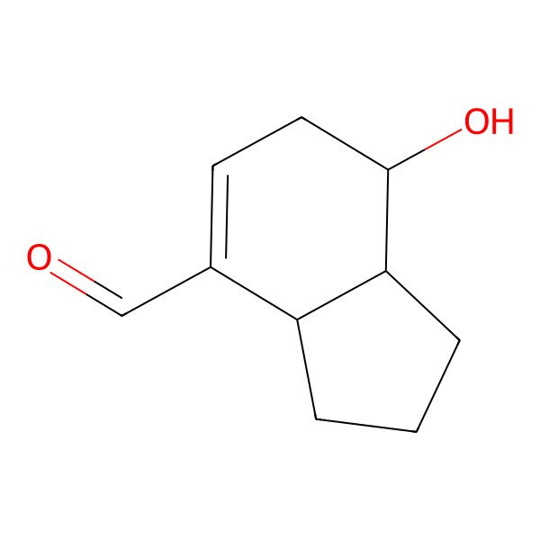 2D Structure of 7-hydroxy-2,3,3a,6,7,7a-hexahydro-1H-indene-4-carbaldehyde