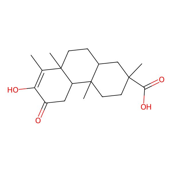 2D Structure of 7-Hydroxy-2,4a,8,8a-tetramethyl-6-oxo-1,3,4,4b,5,9,10,10a-octahydrophenanthrene-2-carboxylic acid