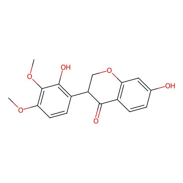 2D Structure of 7-Hydroxy-3-(2-hydroxy-3,4-dimethoxyphenyl)-2,3-dihydrochromen-4-one