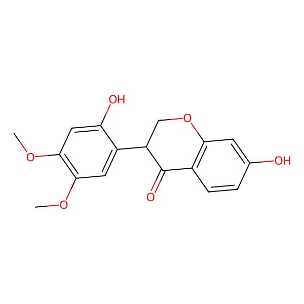 2D Structure of 7-Hydroxy-3-(2-hydroxy-4,5-dimethoxyphenyl)-2,3-dihydrochromen-4-one