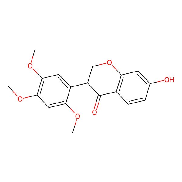 2D Structure of 7-Hydroxy-3-(2,4,5-trimethoxyphenyl)-2,3-dihydrochromen-4-one