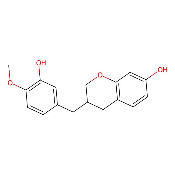 2D Structure of 7-Hydroxy-3-(3-hydroxy-4-methoxybenzyl)chroman