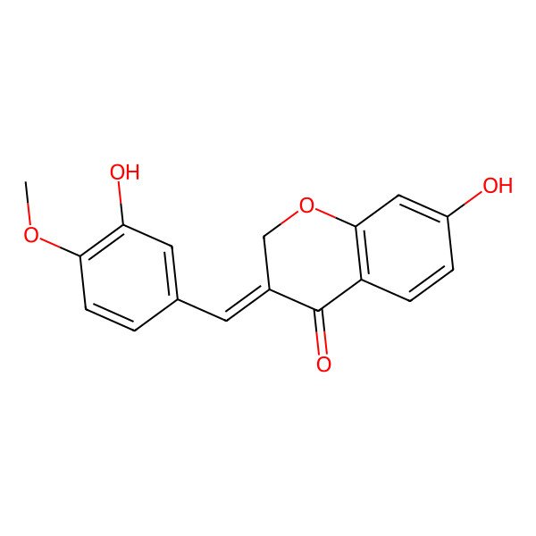 2D Structure of 7-Hydroxy-3-[(3-hydroxy-4-methoxyphenyl)methylidene]chromen-4-one
