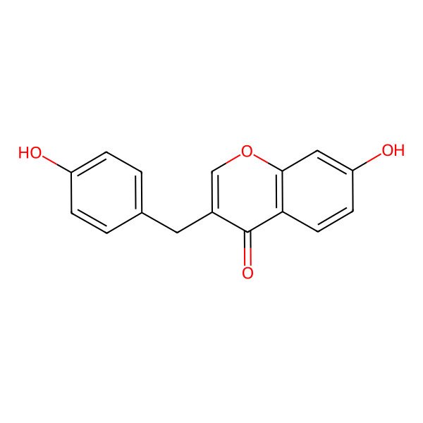 2D Structure of 7-Hydroxy-3-(4-hydroxy-benzyl)-chromen-4-one