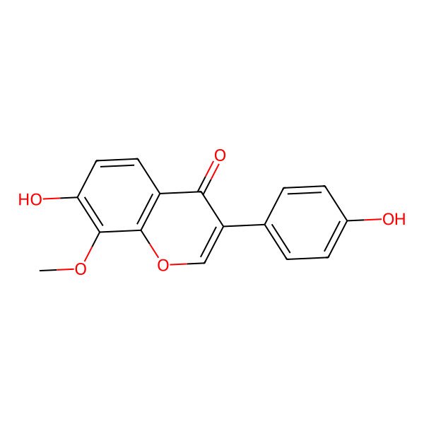 2D Structure of 7-Hydroxy-3-(4-hydroxyphenyl)-8-methoxy-4H-1-benzopyran-4-one
