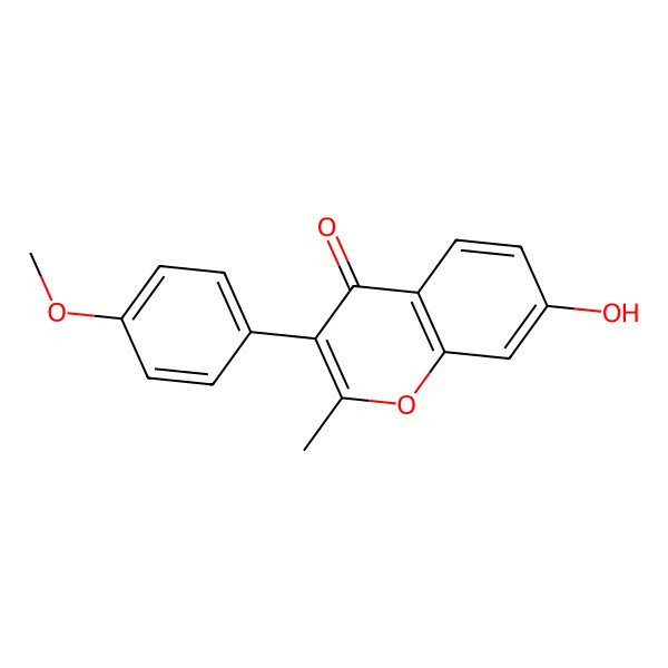 2D Structure of 7-hydroxy-3-(4-methoxyphenyl)-2-methyl-4H-chromen-4-one