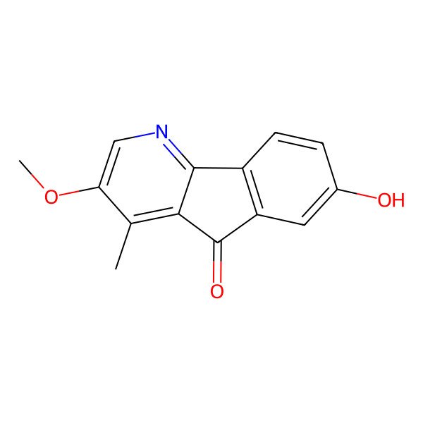 2D Structure of 7-Hydroxy-3-methoxy-4-methylindeno[1,2-b]pyridin-5-one