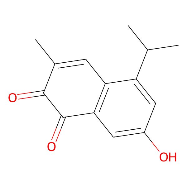 2D Structure of 7-Hydroxy-3-methyl-5-propan-2-ylnaphthalene-1,2-dione