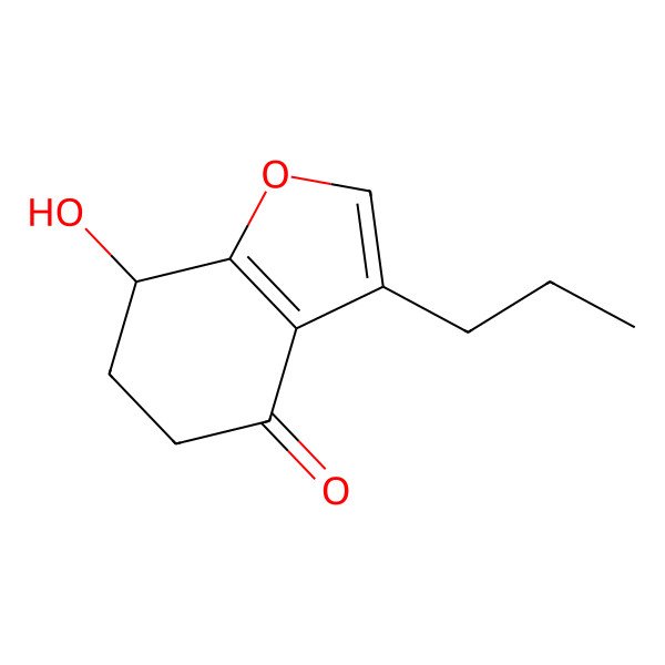 2D Structure of 7-hydroxy-3-propyl-6,7-dihydro-5H-1-benzofuran-4-one