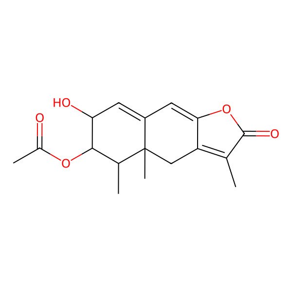 2D Structure of (7-Hydroxy-3,4a,5-trimethyl-2-oxo-4,5,6,7-tetrahydrobenzo[f][1]benzofuran-6-yl) acetate