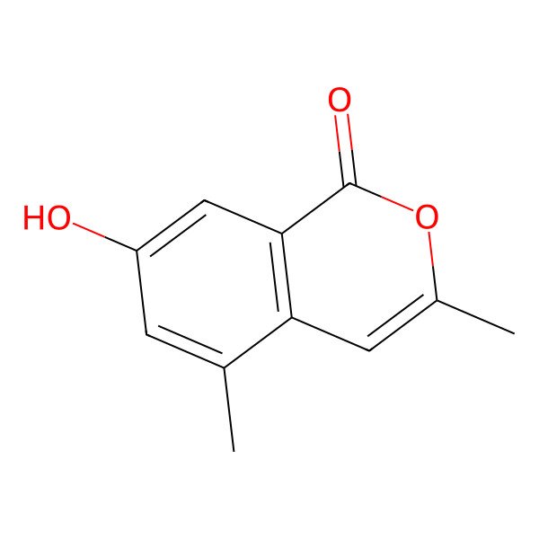 2D Structure of 7-Hydroxy-3,5-dimethyl-1H-isochromen-1-one