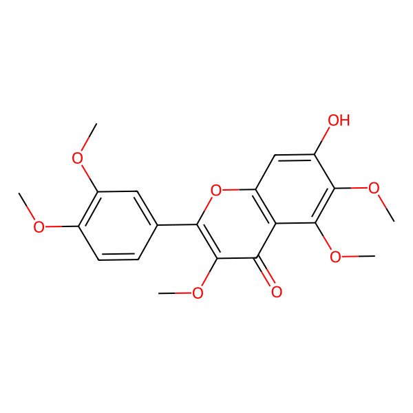 2D Structure of 7-Hydroxy-3,5,6,3',4'-pentamethoxyflavone