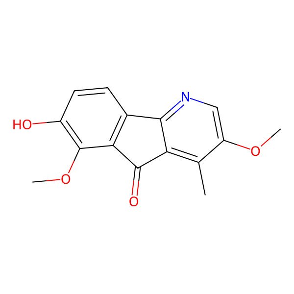 2D Structure of 7-Hydroxy-3,6-dimethoxy-4-methylindeno[1,2-b]pyridin-5-one