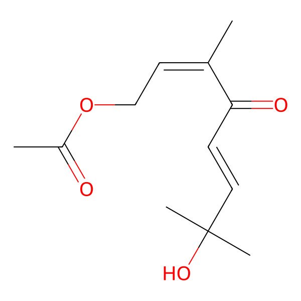 2D Structure of (7-Hydroxy-3,7-dimethyl-4-oxoocta-2,5-dienyl) acetate