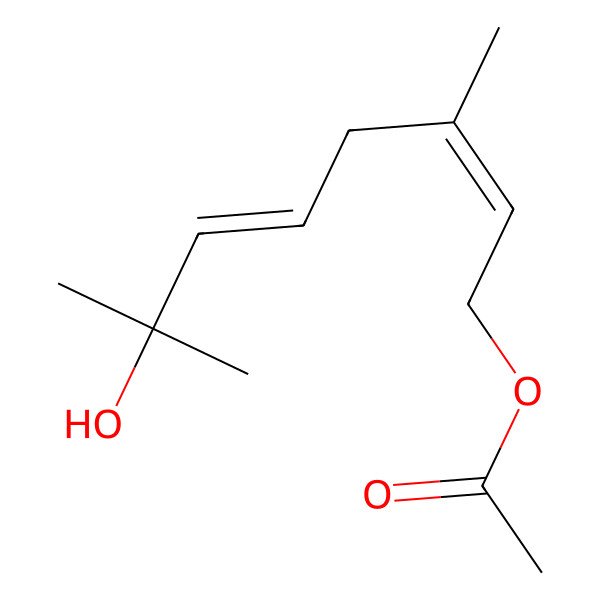 2D Structure of (7-Hydroxy-3,7-dimethylocta-2,5-dienyl) acetate