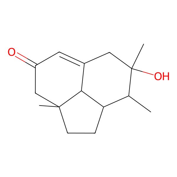 2D Structure of 7-hydroxy-3a,7,8-trimethyl-2,3,6,8,8a,8b-hexahydro-1H-acenaphthylen-4-one