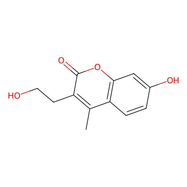 2D Structure of 7-Hydroxy-4-methyl-3-(2-hydroxy-ethyl)coumarin