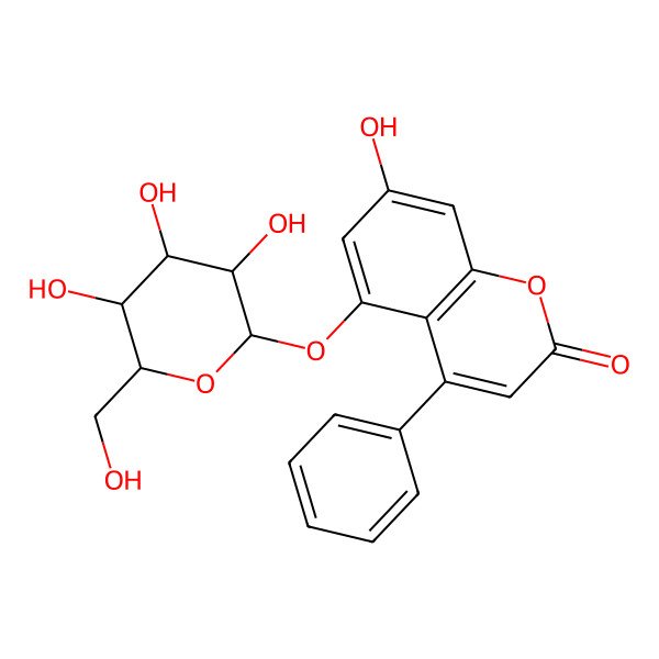2D Structure of 7-Hydroxy-4-phenyl-5-[3,4,5-trihydroxy-6-(hydroxymethyl)oxan-2-yl]oxychromen-2-one