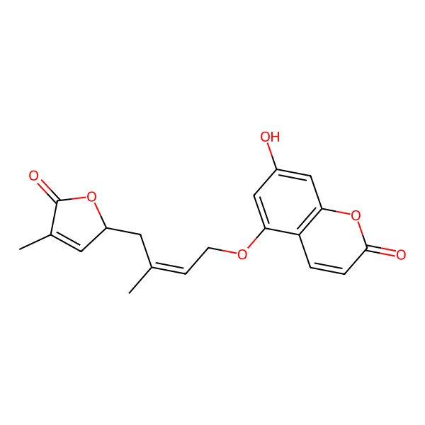 2D Structure of 7-hydroxy-5-[3-methyl-4-(4-methyl-5-oxo-2H-furan-2-yl)but-2-enoxy]chromen-2-one