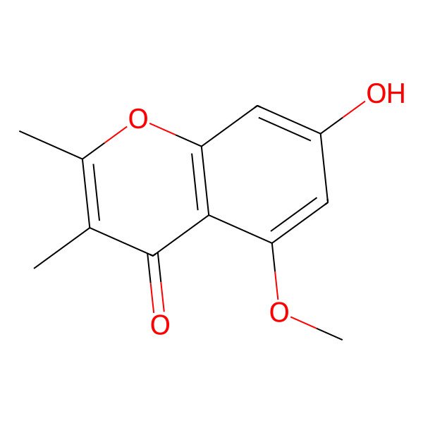 2D Structure of 7-Hydroxy-5-methoxy-2,3-dimethylchromone