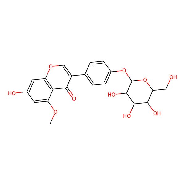 2D Structure of 7-Hydroxy-5-methoxy-3-[4-[3,4,5-trihydroxy-6-(hydroxymethyl)oxan-2-yl]oxyphenyl]chromen-4-one