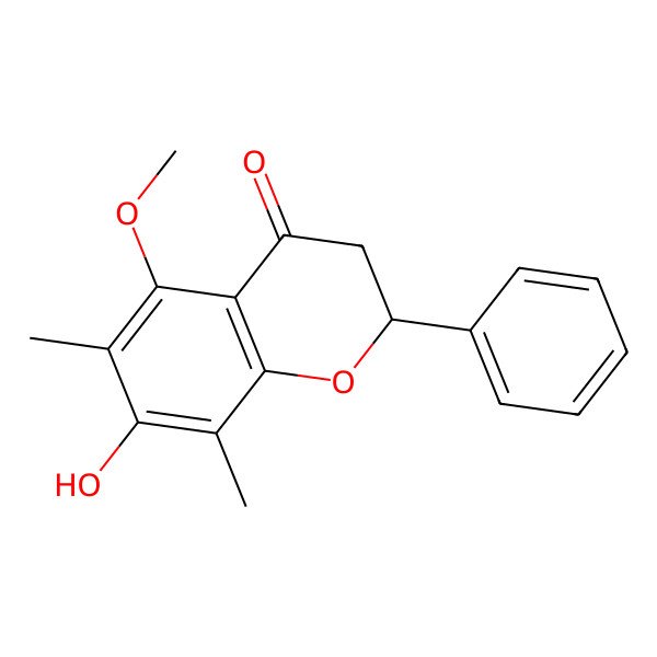 2D Structure of 7-Hydroxy-5-methoxy-6,8-dimethylflavanone