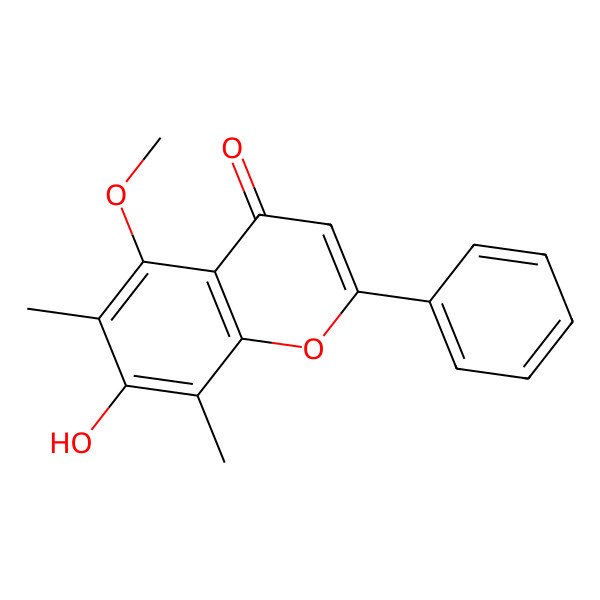 2D Structure of 7-Hydroxy-5-methoxy-6,8-dimethylflavone 2D Structure of 7-Hydroxy-5-methoxy-6,8-dimethylflavone