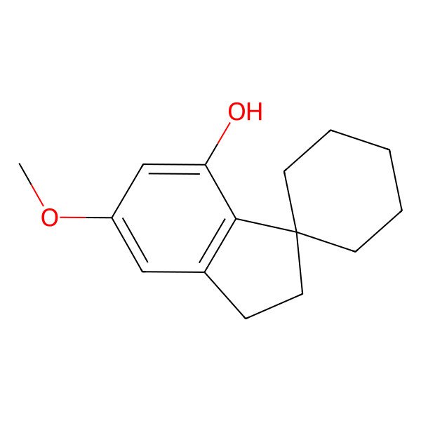 2D Structure of 7-Hydroxy-5-methoxyindan-1-spiro-cyclohexane