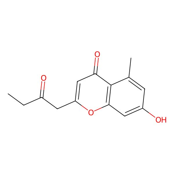 2D Structure of 7-Hydroxy-5-methyl-2-(2-oxobutyl)chromen-4-one