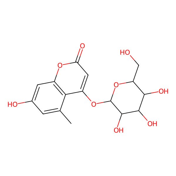 2D Structure of 7-Hydroxy-5-methyl-4-[3,4,5-trihydroxy-6-(hydroxymethyl)oxan-2-yl]oxychromen-2-one