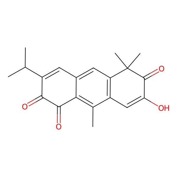 2D Structure of 7-Hydroxy-5,5,9-trimethyl-3-propan-2-ylanthracene-1,2,6-trione
