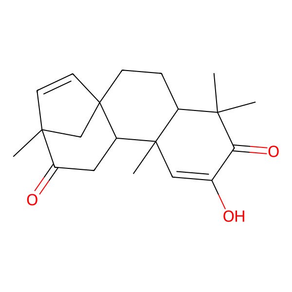 2D Structure of 7-Hydroxy-5,5,9,13-tetramethyltetracyclo[11.2.1.01,10.04,9]hexadeca-7,14-diene-6,12-dione