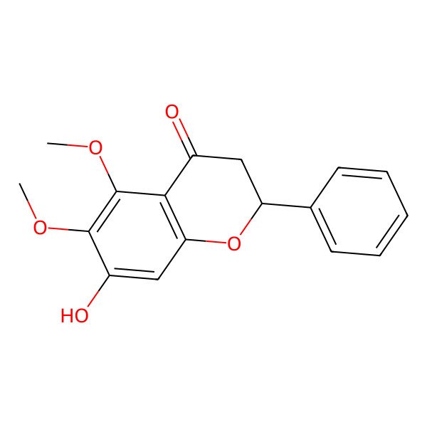 2D Structure of 7-Hydroxy-5,6-dimethoxy-2-phenyl-2,3-dihydrochromen-4-one