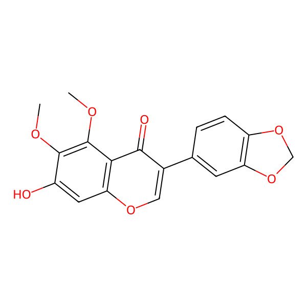 2D Structure of 7-Hydroxy-5,6-dimethoxy-3',4'-methylenedioxyisoflavone 2D Structure of 7-Hydroxy-5,6-dimethoxy-3',4'-methylenedioxyisoflavone
