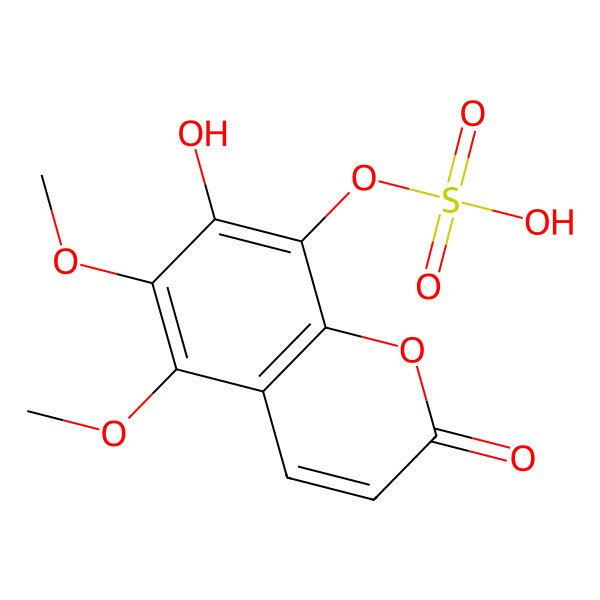 2D Structure of 7-Hydroxy-5,6-dimethoxy-8-(sulfooxy)-2h-1-benzopyran-2-one 2D Structure of 7-Hydroxy-5,6-dimethoxy-8-(sulfooxy)-2h-1-benzopyran-2-one