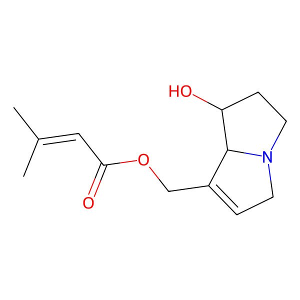 2D Structure of (7-hydroxy-5,6,7,8-tetrahydro-3H-pyrrolizin-1-yl)methyl 3-methylbut-2-enoate