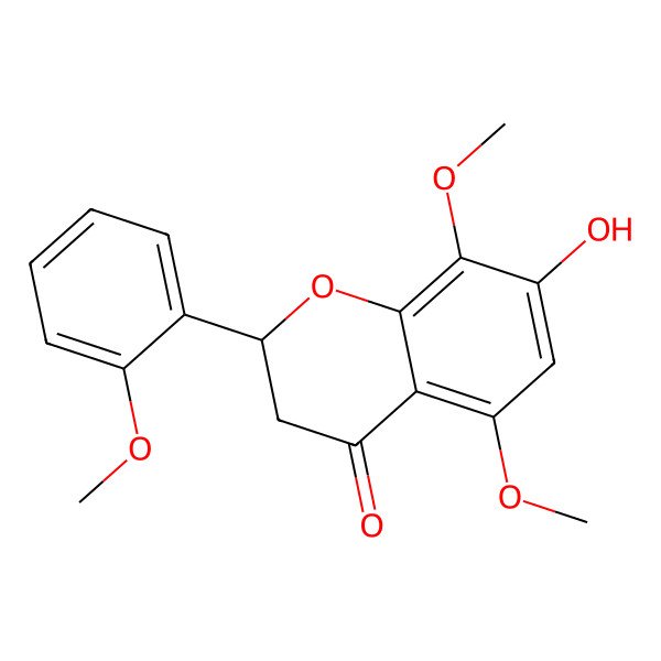2D Structure of 7-Hydroxy-5,8,2'-trimethoxyflavanone